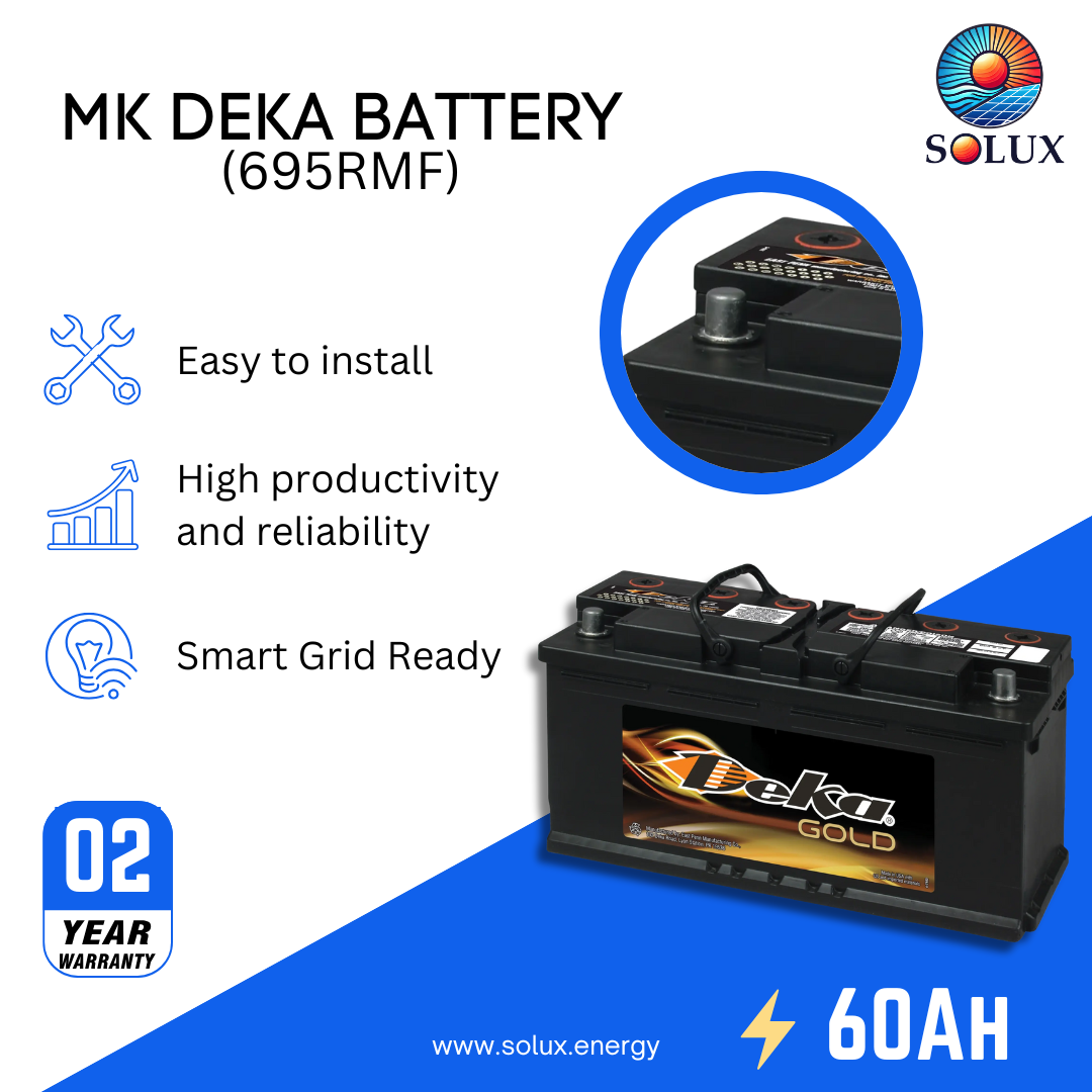 This is an image of MK Deka 95R H9 Battery 60Ah 12V FLA 695RMF